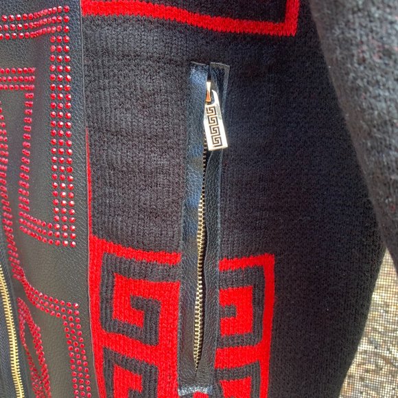 Barbas Los Angeles Red/Black/Rhinestone Warm Coat - Picture 4 of 10